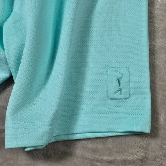 PGA TOUR Airflux 2XLT Aqua Blue Polo Shirt Mens Tall Performance Golf Shirt - Picture 9 of 10